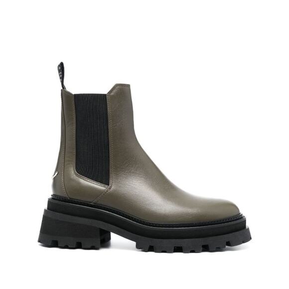 Zadig & Voltaire Ride Ankle Leather Chelsea Boot in Military Green - Picture 1 of 8